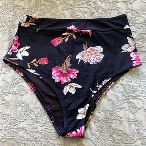 Floral High-Waisted Bikini Bottom
